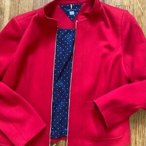 Tommy Hilfiger Red Blazer with Navy Polka Dot Lining